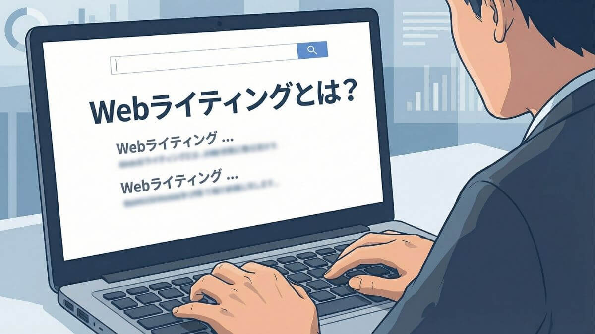 「Webライティングとは」と画面に表示されている画像
